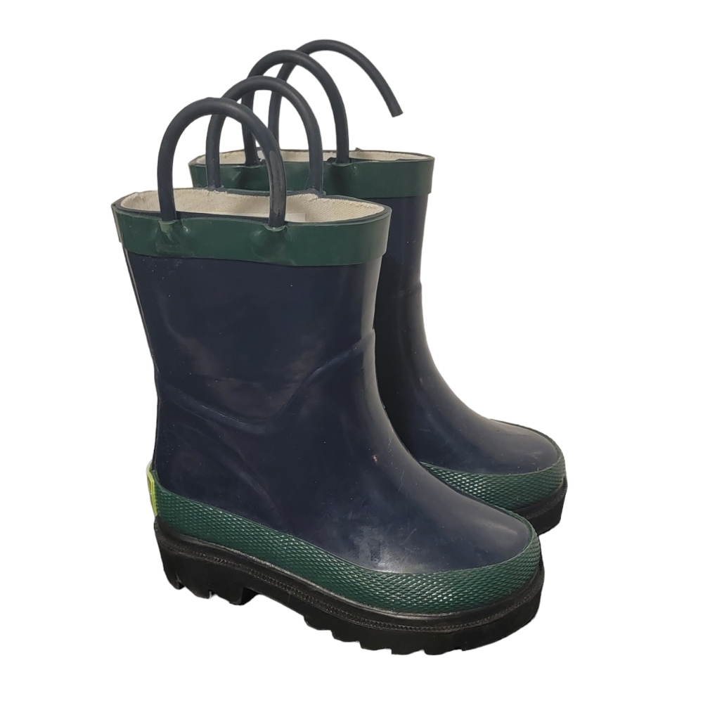 Western Chief Unisex Kids Navy Rubber Round Toe Pull On Rain Boots Size 5/6